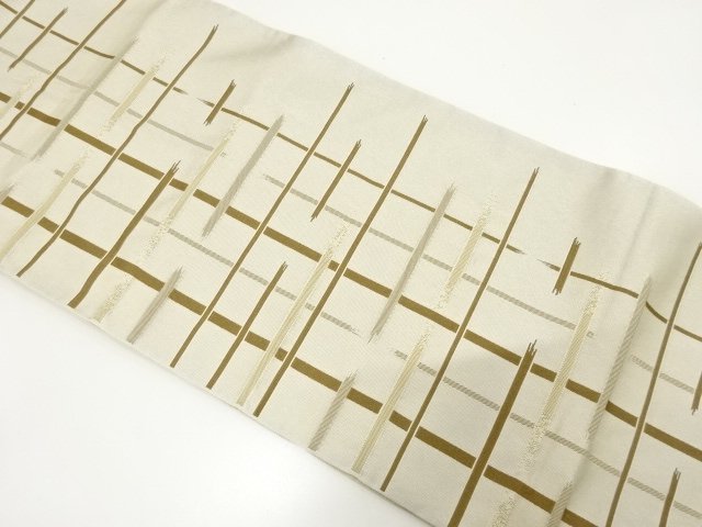 JAPANESE KIMONO / FUKURO OBI / WOVEN BROKEN CHECK PATTERN / FULL-LENGT